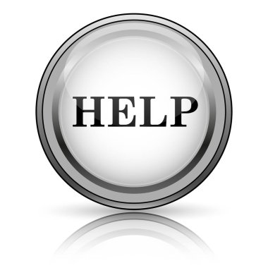 Yardım simgesi. Beyaz arka plan üzerinde Internet düğmesi