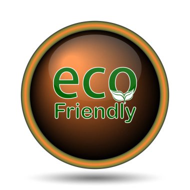 Eco dostu simgesi. Beyaz arka plan üzerinde Internet düğmesi