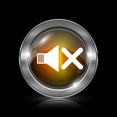 Ses simge yok. Siyah arka plan üzerine metalik Internet düğmesi