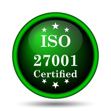 ISO 27001 simgesi. Beyaz arka plan üzerinde Internet düğmesi
