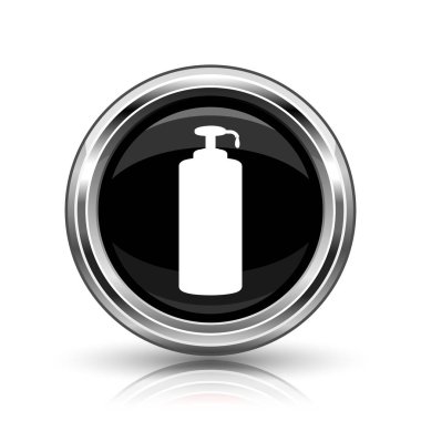 Sabun simgesi. Beyaz zemin üzerine metalik Internet düğmesi