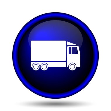 Kamyon simgesi. Beyaz arka plan üzerinde Internet düğmesi