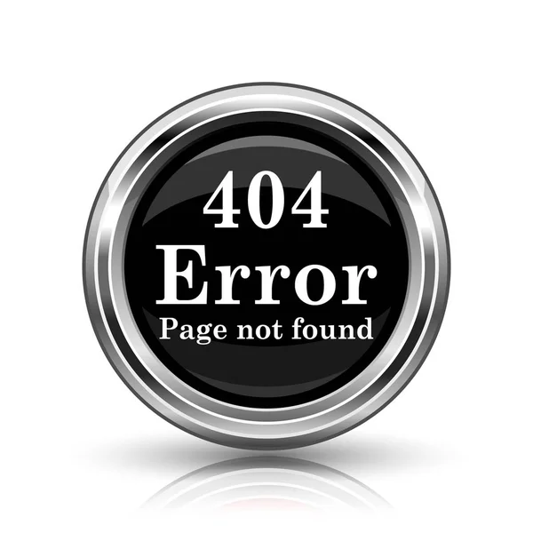 Icono Error 404 Botón Metálico Internet Sobre Fondo Blanco — Foto de Stock