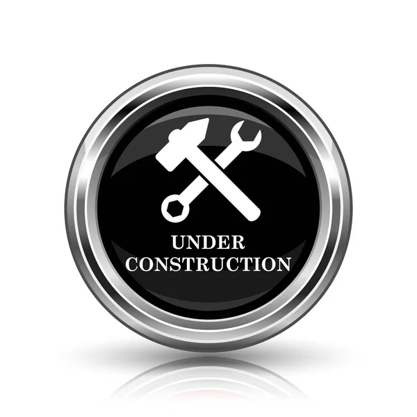 Construction Icon Metallic Internet Button White Background — Stock Photo, Image