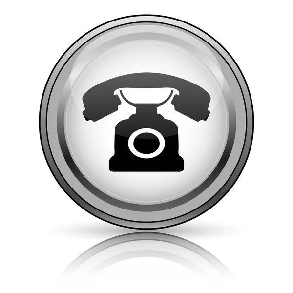 Εικονίδιο Τηλέφωνο Κουμπί Internet Άσπρο Φόντο — Φωτογραφία Αρχείου