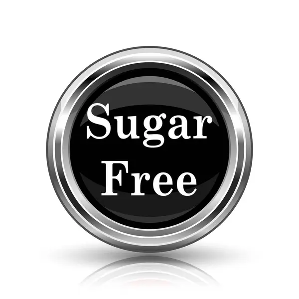 糖的免费图标 白色背景上的金属互联网按钮 — 图库照片