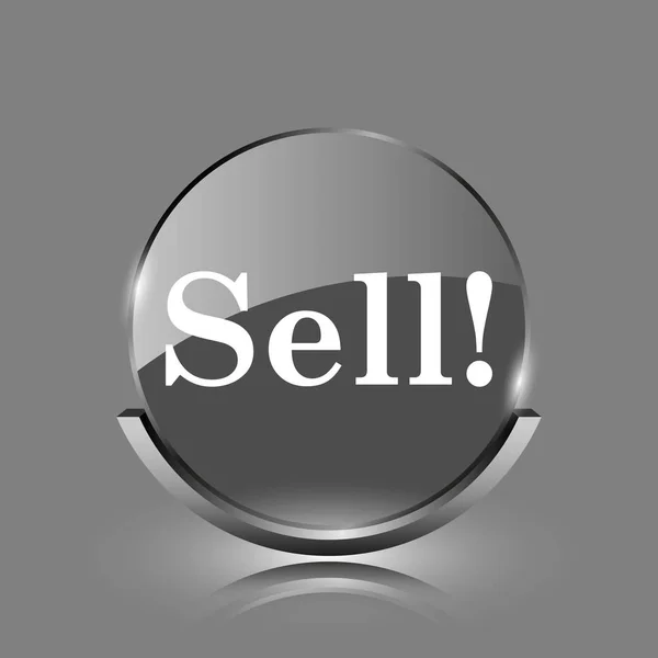 Sell Icon Shiny Glossy Internet Button Grey Background — Stock Photo, Image