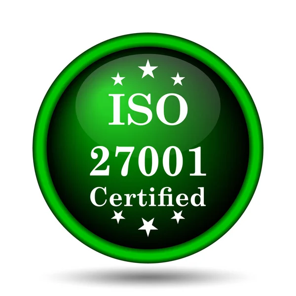 Iso 27001 白色背景上的互联网按钮 — 图库照片