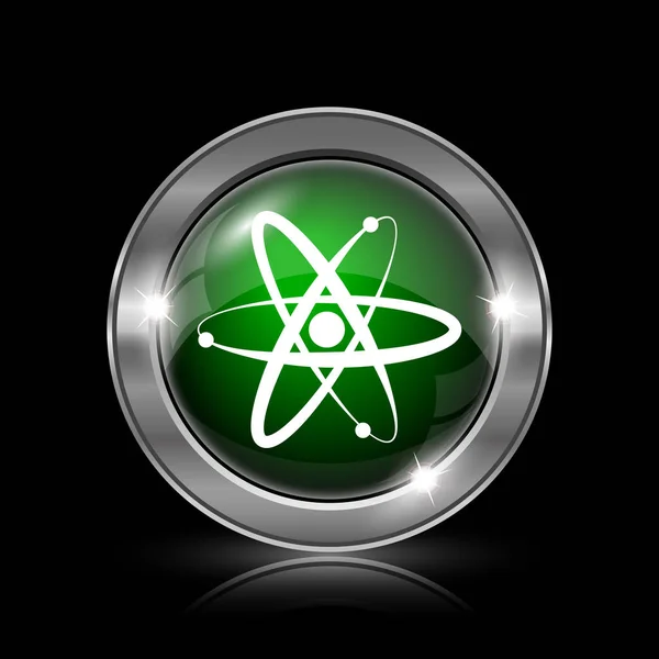 Silber Und Grün Glänzendes Symbol Auf Schwarzem Hintergrund — Stockfoto