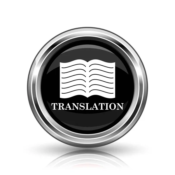 Translation Book Icon Metallic Internet Button White Background — Stock Photo, Image