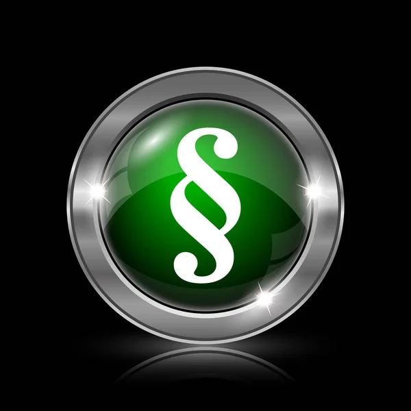 Серебристо Зеленая Иконка Черном Фоне — стоковое фото