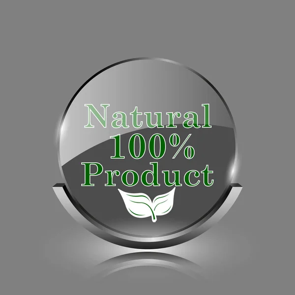 100 Percent Natural Product Icon Shiny Glossy Internet Button Grey — Stock Photo, Image