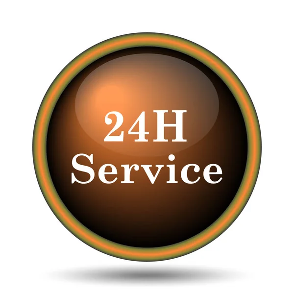 24H 服务图标 白色背景上的互联网按钮 — 图库照片