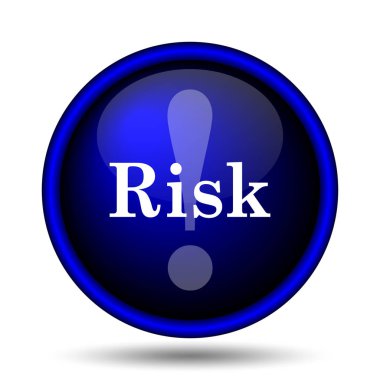 Risk simgesi. Beyaz arka plan üzerinde Internet düğmesi