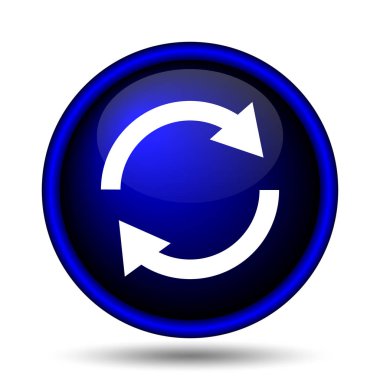 Yeniden iki ok simgesi. Beyaz arka plan üzerinde Internet düğmesi