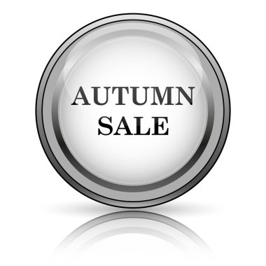 Sonbahar satış simgesi. Beyaz arka plan üzerinde Internet düğmesi