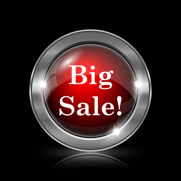 Big Sale Icon Metallic Internet Button Black Background — Stock Photo, Image