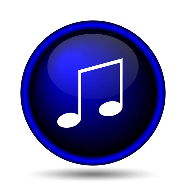 Ikona Muzyki Przycisk Internet Białym Tle — Zdjęcie stockowe