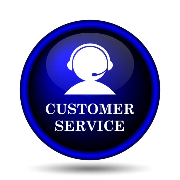 Ikona Usługi Klienta Przycisk Internet Białym Tle — Zdjęcie stockowe