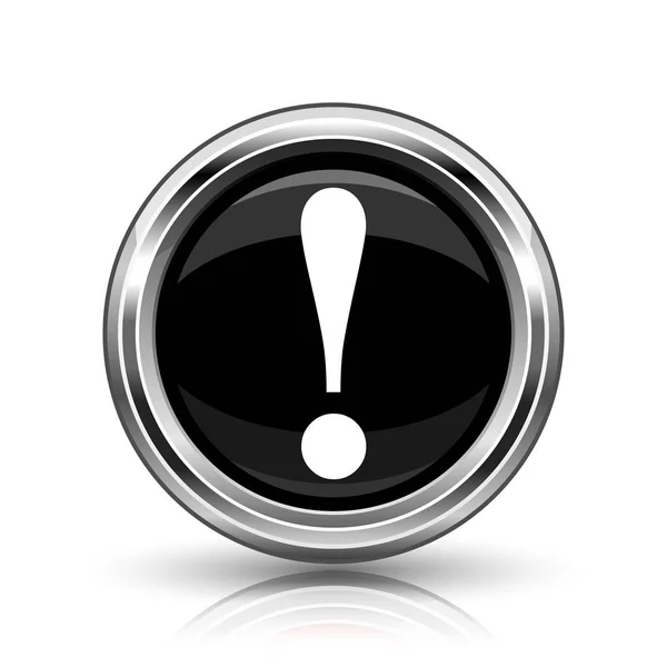 Attention Icon Metallic Internet Button White Background — Stock Photo, Image