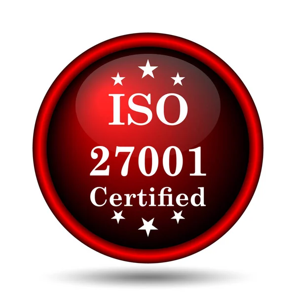 Iso 27001 白色背景上的互联网按钮 — 图库照片