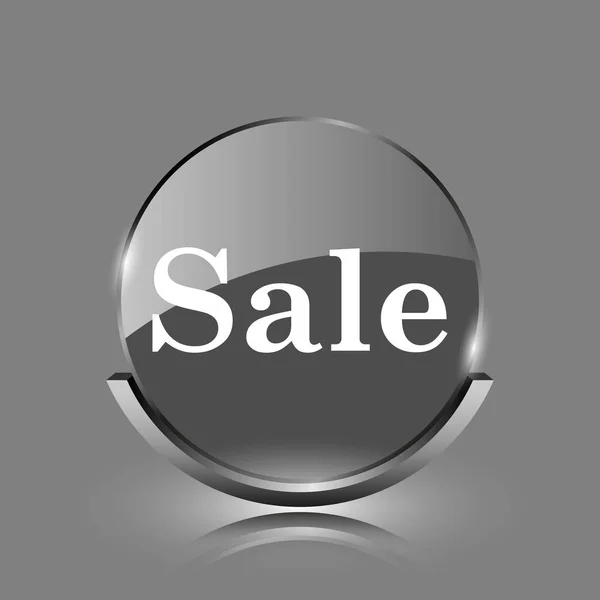 Иконка Продажи Блестящая Глянцевая Интернет Кнопка Сером Фоне — стоковое фото