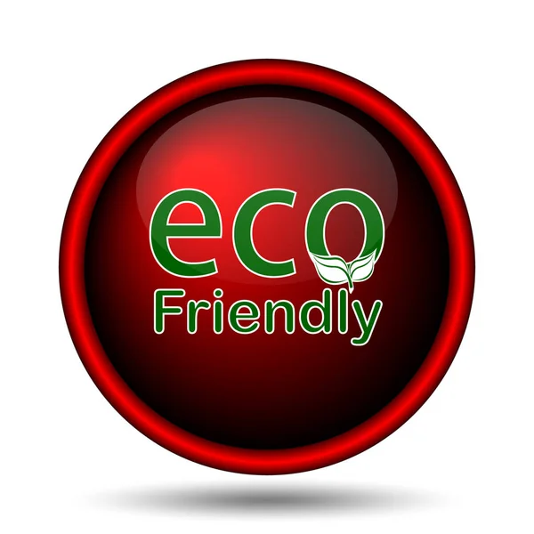 Eco Friendly Pictogram Internet Knop Witte Achtergrond — Stockfoto