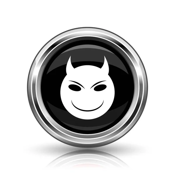 Ikona Zła Metalowy Przycisk Internet Białym Tle — Zdjęcie stockowe