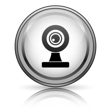 Webcam kutsal kişilerin resmi. Beyaz arka plan üzerinde Internet düğmesi