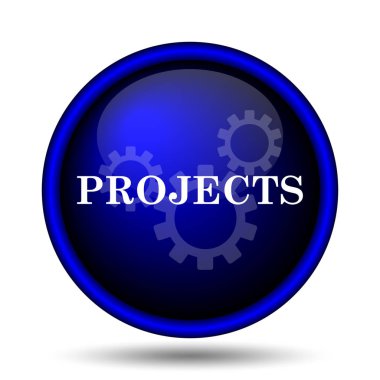 Projeler simgesi. Beyaz arka plan üzerinde Internet düğmesi