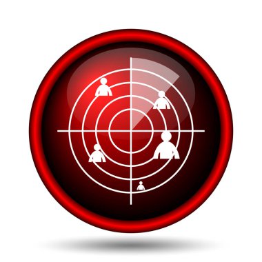 Radar simgesi. Beyaz arka plan üzerinde Internet düğmesi