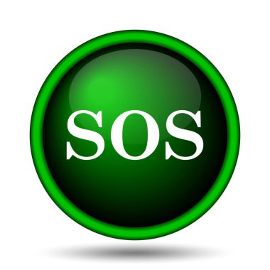 Sos simgesi. Beyaz arka plan üzerinde Internet düğmesi