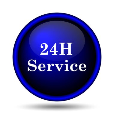 24 saat hizmet simgesi. Beyaz arka plan üzerinde Internet düğmesi