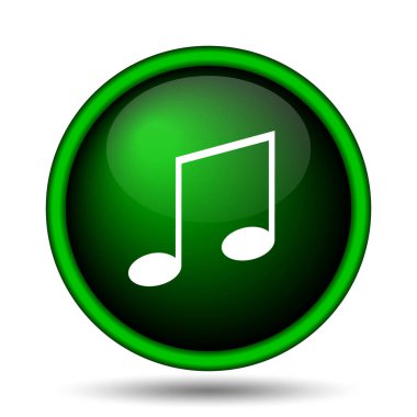 Müzik simgesi. Beyaz arka plan üzerinde Internet düğmesi