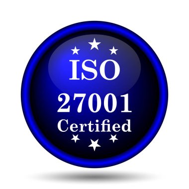 ISO 27001 simgesi. Beyaz arka plan üzerinde Internet düğmesi