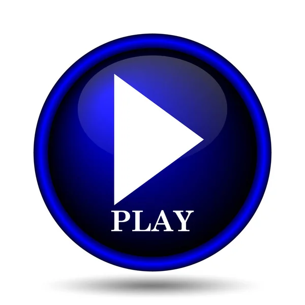 Ikonę Play Przycisk Internet Białym Tle — Zdjęcie stockowe