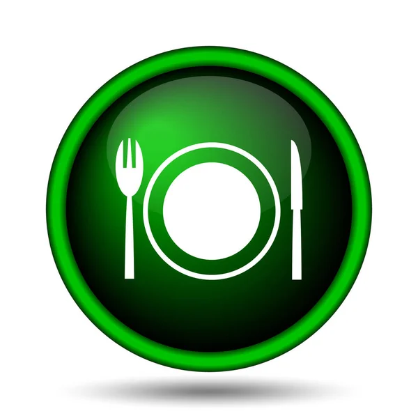 Icono Del Restaurante Botón Internet Sobre Fondo Blanco —  Fotos de Stock