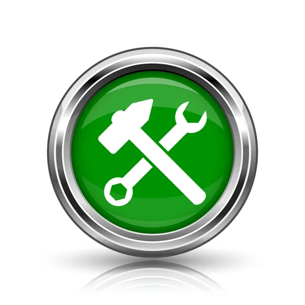 Tools Icon Metallic Internet Button White Background — Stock Photo, Image