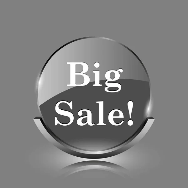 Big Sale Icon Shiny Glossy Internet Button Grey Background — Stock Photo, Image