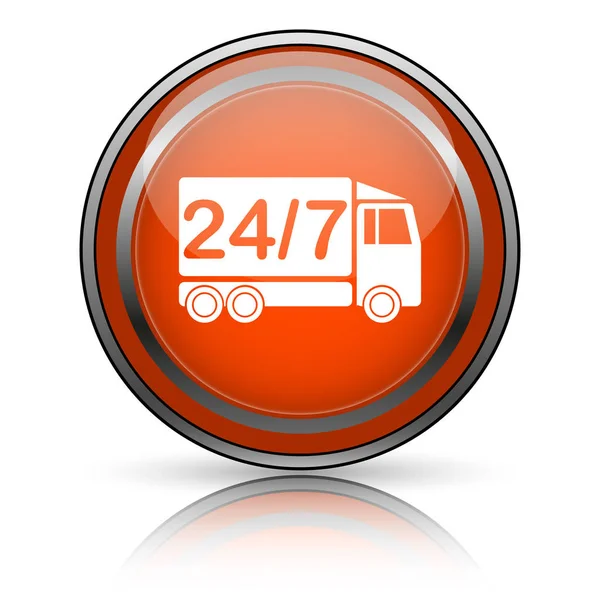 24 7 levering vrachtwagen pictogram — Stockfoto