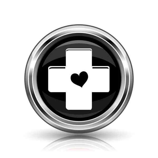 Cross with heart icon — Stock Photo, Image