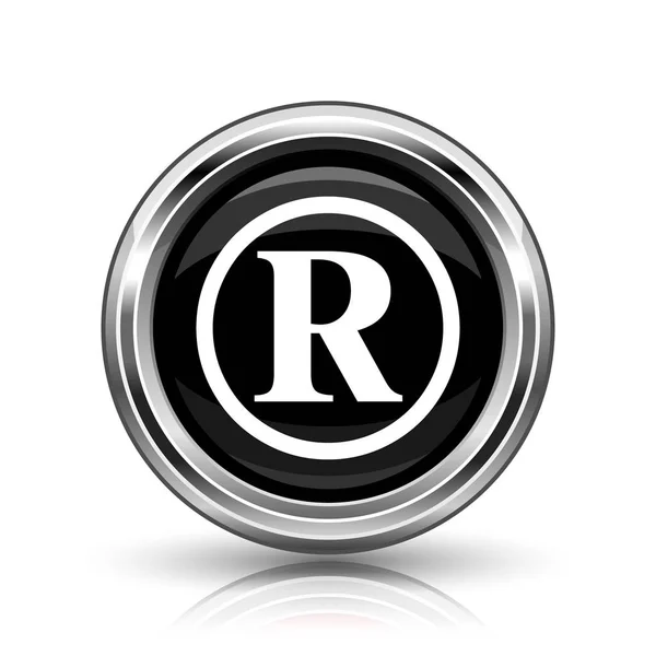 Registered Mark Icon Metallic Internet Button White Background — Stock Photo, Image