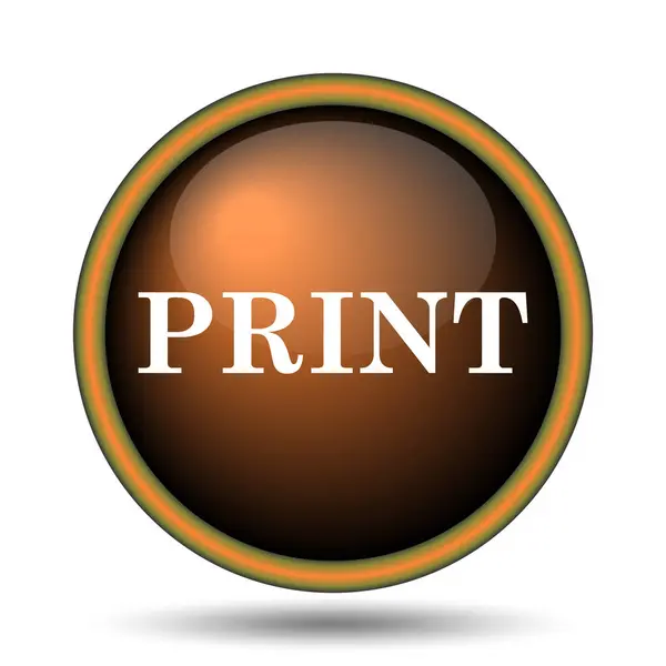 Print Icon Internet Button White Background — Stock Photo, Image