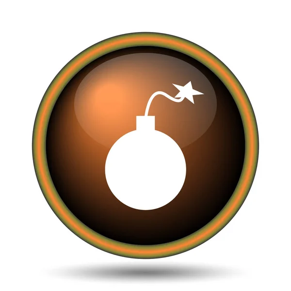Ikona Bomby Przycisk Internet Białym Tle — Zdjęcie stockowe