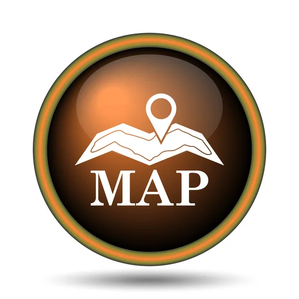 Harita Simgesi Beyaz Arka Plan Üzerinde Internet Düğmesi — Stok fotoğraf