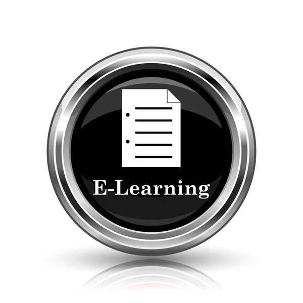 Ref Learning Icon Металлическая Кнопка Интернет Белом Фоне — стоковое фото