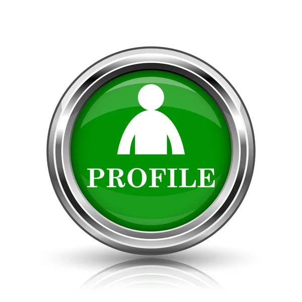 Profile Icon Metallic Internet Button White Background — Stock Photo, Image