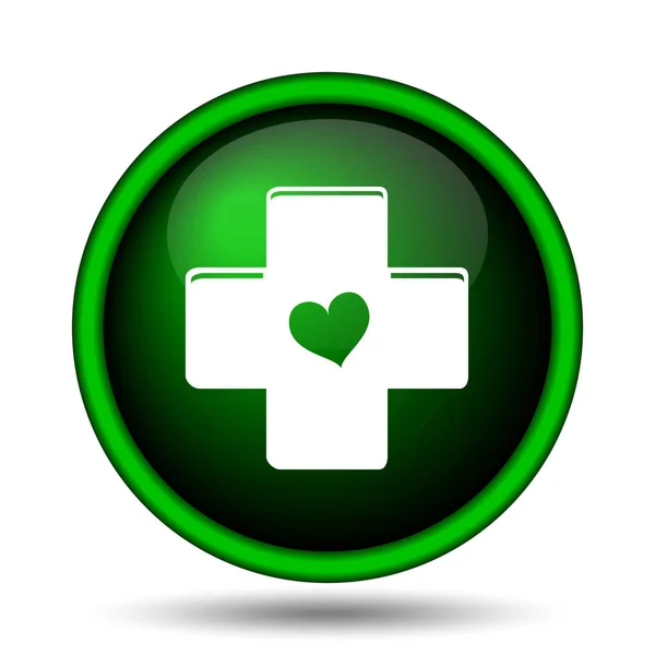 Cross with heart icon — Stock Photo, Image