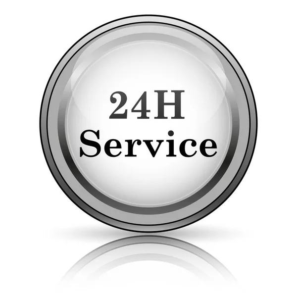 Ícone Serviço 24H Botão Internet Fundo Branco — Fotografia de Stock