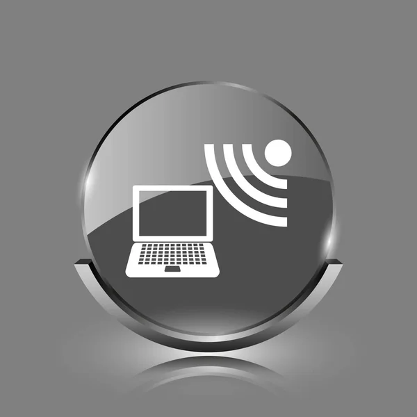 Wireless laptop icon — Stock Photo, Image